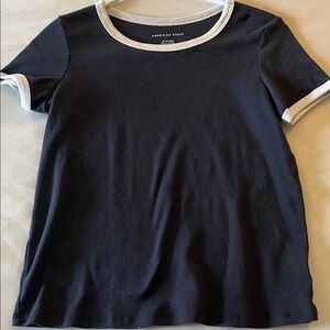 American Eagle Outfitters Navy Tee with White Trim XS